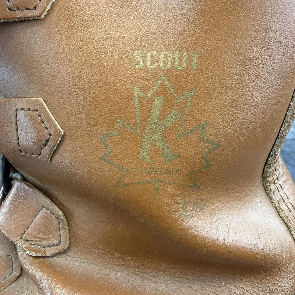 Vintage Sorel Scout Boots Mens Size 9 Brown Leather Waterproof Insulated Canada